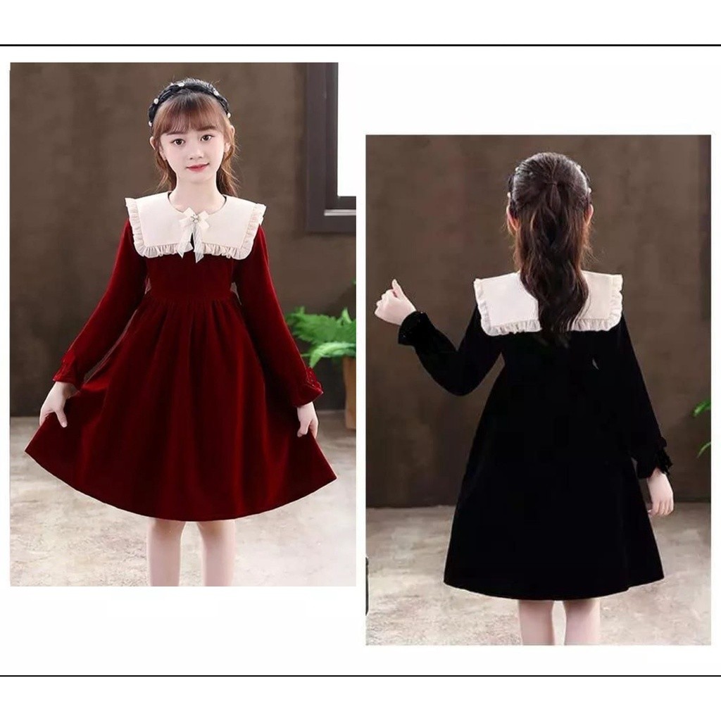Baju Pesta Dress Anak Remaja Perempuan Korea Lucu Adem Mewah Elegan Trandy Model Terbaru 2025 Dress 