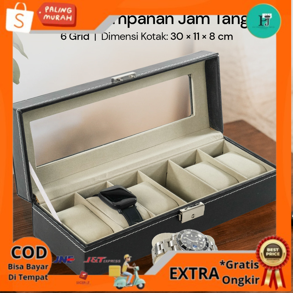 

NieNie Kotak Penyimpanan Jam Tangan Storage Organizer Watch Box 6 Grid - NIE6