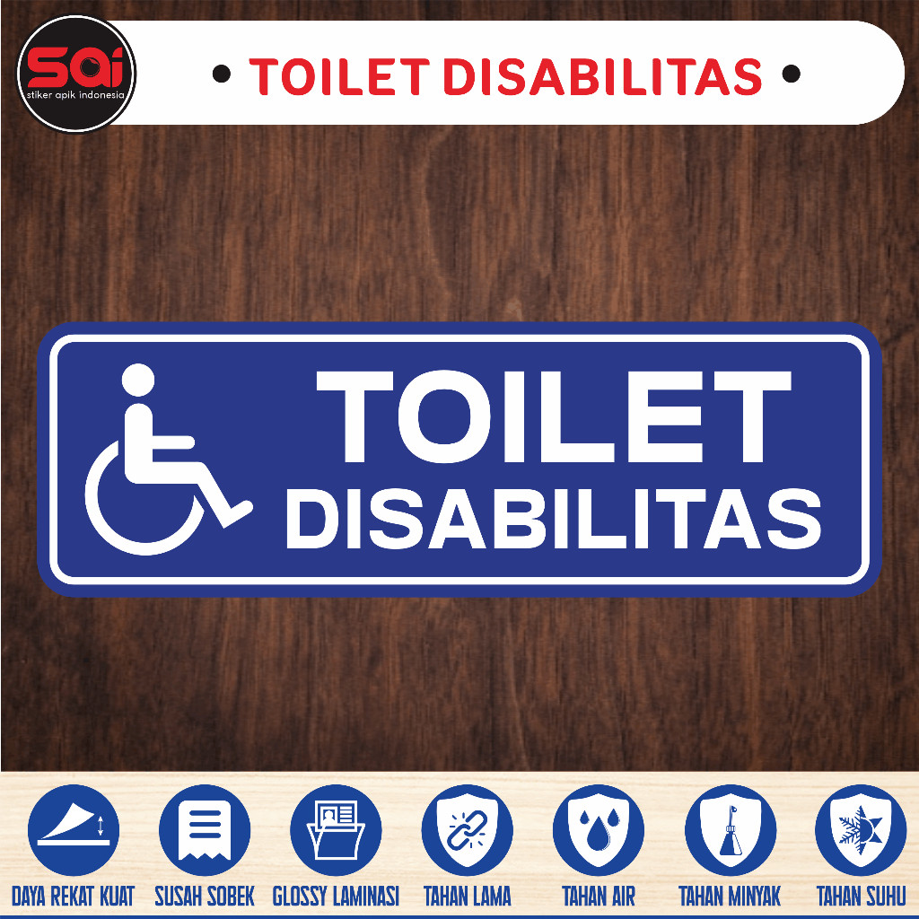 

Stiker vinyl anti air TOILET DISABILITAS laminasi glossy