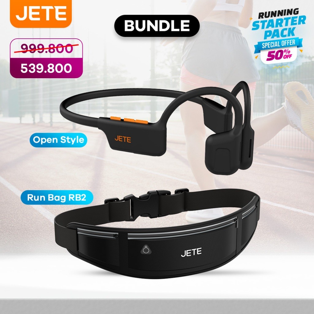 Bundling Headset Bluetooth Sport JETE Open Style With IPX4 OpenStyle + Runbag RB2