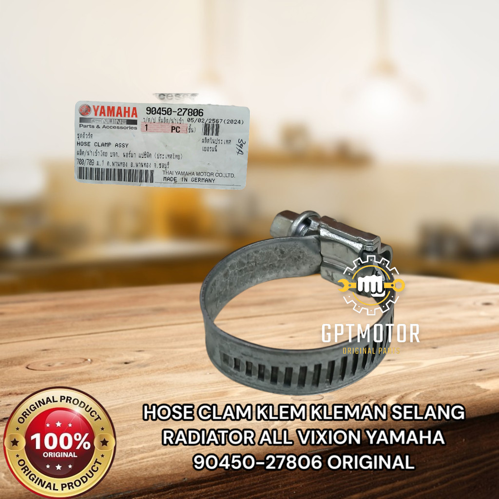 HOSE CLAM KLEM KLEMAN SELANG RADIATOR ALL VIXION YAMAHA 90450-27806 ORIGINAL