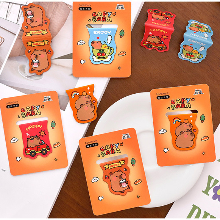 

HFM - Pembatas buku magnet capybara bookmark page clip