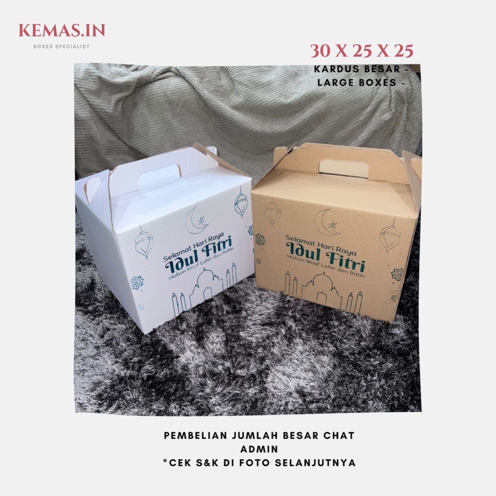 

Box Parcel 30x25x25 cm Kardus | Parcel | Lebaran | idul Fitri | sembako | hampers | eid mubarak | packaging lebaran | Box Idulfitri