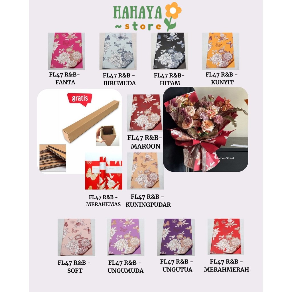 

HAHAYA - FL47 R&B Kertas Bunga Paper Buket Motif Cellophane