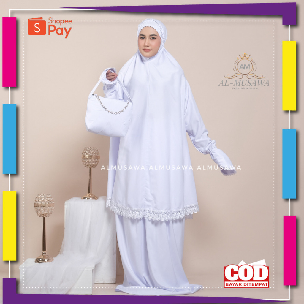 RAMADHAN SALE // Mukena Dewasa Umroh Berlengan Mukenah Ihram Tangan Potongan Atas Bawah