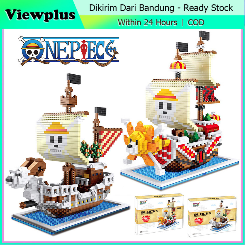 3D Bricks Kapal One Piece Mini Sunny Going Merry Mainan Building Block Kapal One Piece Going Merry T