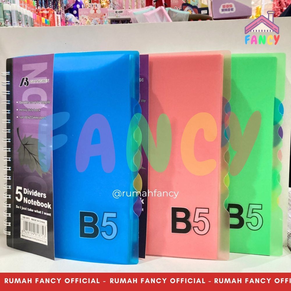 

Notebook Buku Spiral B5 Index TEBAL Warna Neon Pembatas Buku/ Buku Catatan Spiral / Buku Spiral Hard Cover + Index