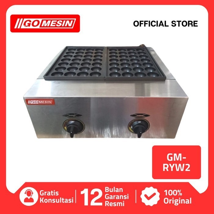 MESIN TAKOYAKI GM RYW 2 MESIN PEMBUAT TAKOYAKI GAS 56 LUBANG ORIGINAL