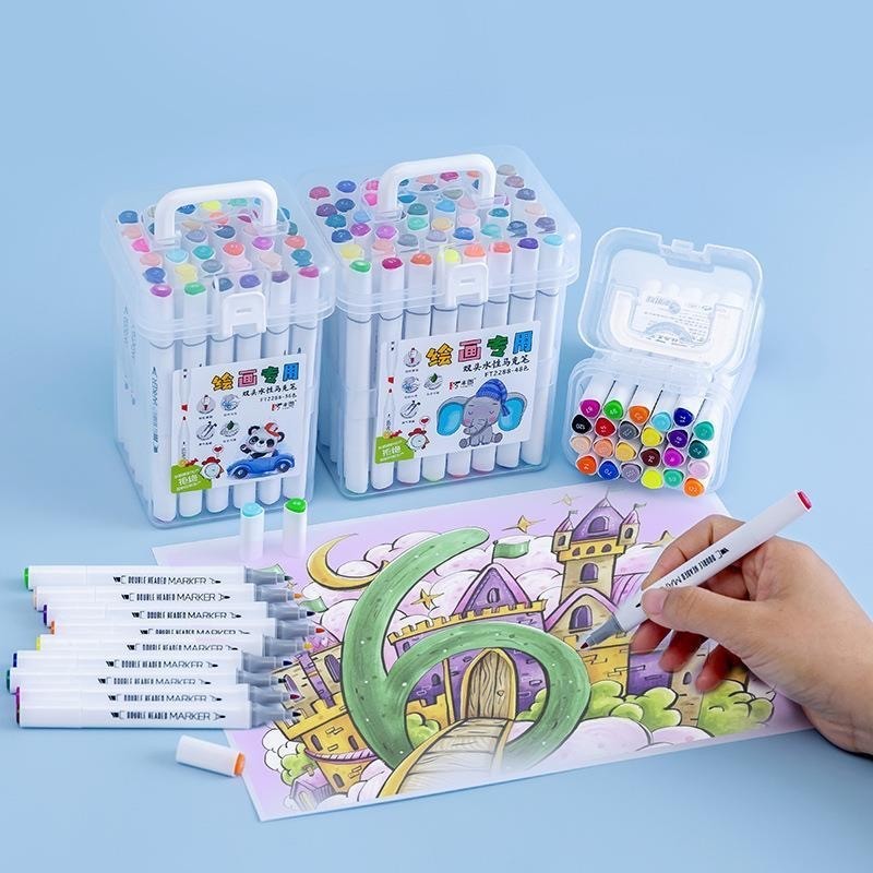 

12/24/36 Warna Sketsa Spidol Universal/Set Spidol Universal Berkepala Dua/Penanda Anime Kuas Seni