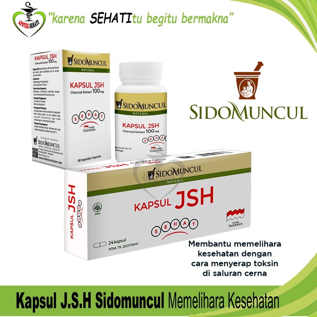 Kapsul JSH SidoMuncul Ekstrak Charcoal Menyerap Toksin