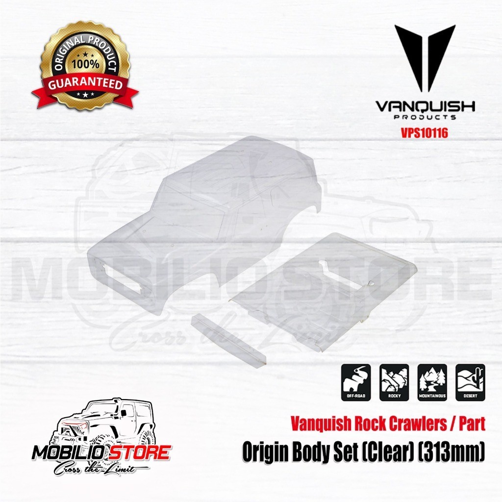 Vanquish Products Origin Clear Body Set WB 313MM for RC Crawler Cars