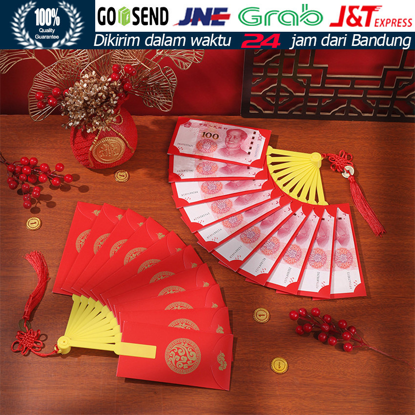 

10 Slot Angpao Tebal Naga Kipas Angpau Sincia Ampau Barongsai Dragon Year 2024