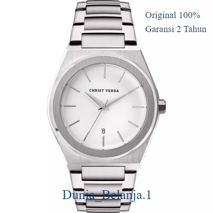 Original 100% Jam Tangan CHRIST VERRA Pria  CV 10985G-11 WHT Garansi Resmi 2 Tahun