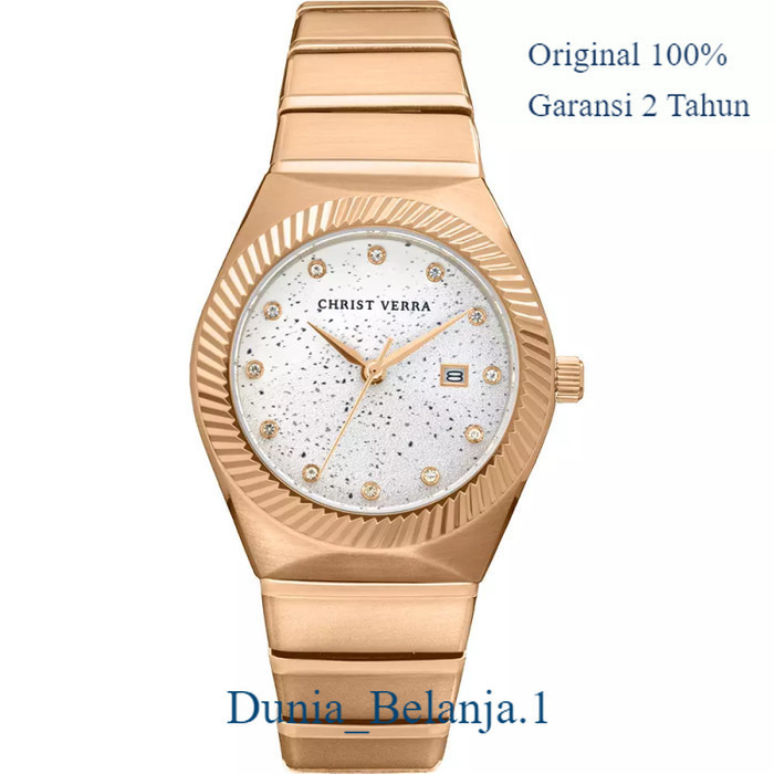 Original 100% Jam Tangan Wanita  Christ Verra CV 922707L-15 SLV Garansi Resmi 2 Tahun