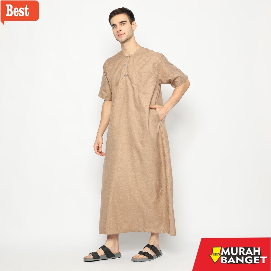 Baju timur tengah pria- SHOHIB JUBAH PRIA OMAN LENGAN PENDEK