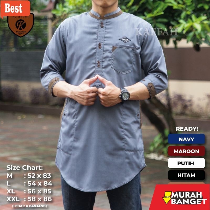 Baju timur tengah pria- kurta pakistan KAFFAH original premium jahitan rapi tampil elegant sunnah mu