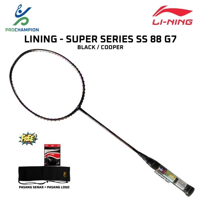 Raket Badminton Lining SS 88 G7 Super Series SS88G7 Black Cooper