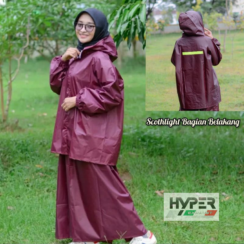 Jas Hujan Rok Wanita Mantel Setelan Rok Premium Anti Rembes (COD)