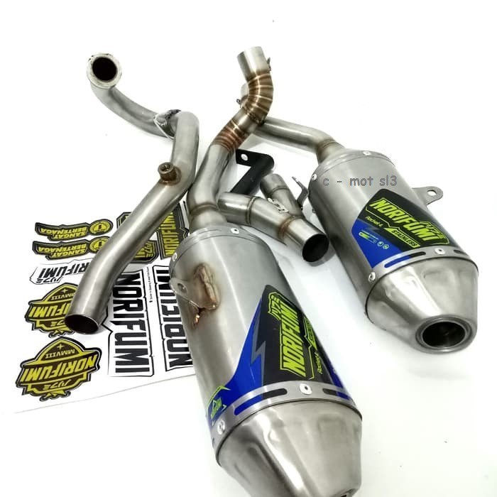knalpot norifumi ori rocket 4 stainless honda crf250 double silencer - Knalpot CRF 250 Norifumi