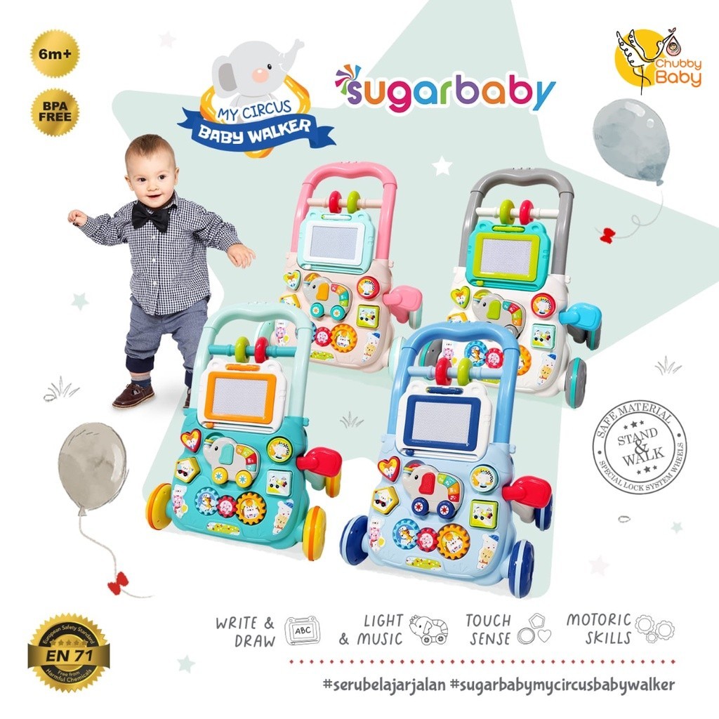 FN74RM Sugar Baby My Circus Push Walker | Baby Walker