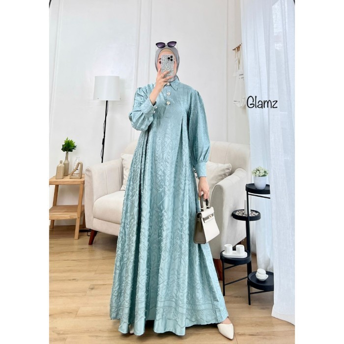 Zahira1808 Zaylin 17 Bahan Gamis Armani Silk Bordir Gamis Muslim Syari