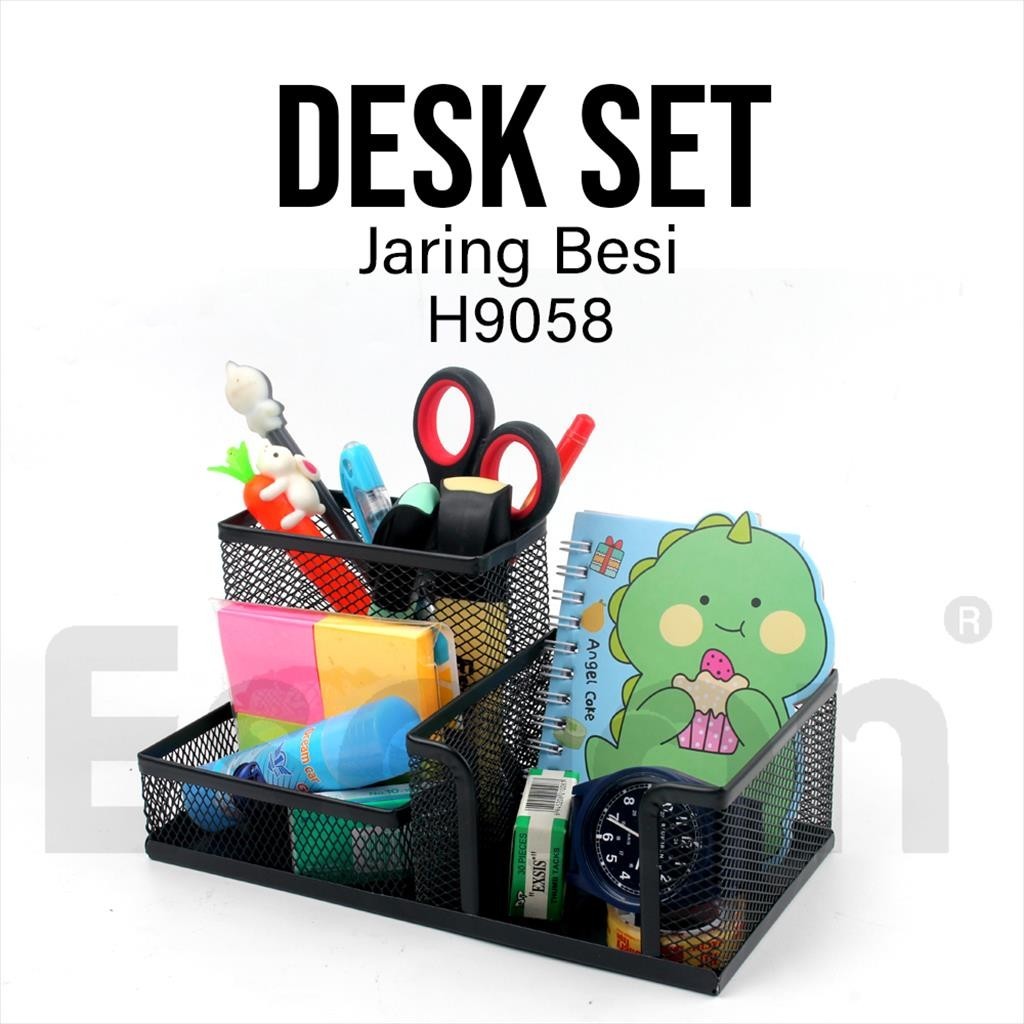 

[ES.JKT] Desk Jaring Besi Organizer DS- 103 ESELON / Desk Set DS-103/ Rak Alat Tulis