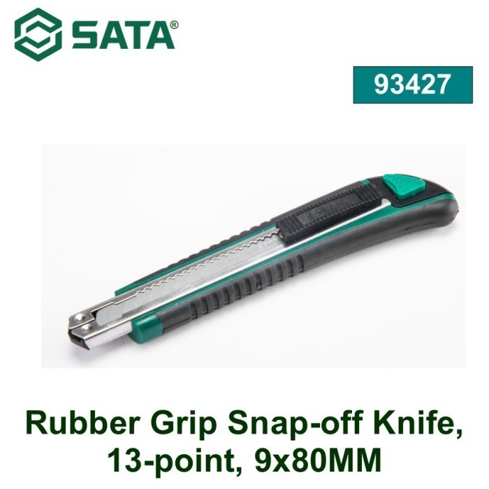 

SATA Pisau Cuter Snap-off 93427 Pegangan Karet, 13 titik, 9x80MM Sata Tools