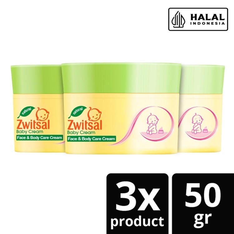 ZWITSAL Baby Face and Body Care Cream - Chamomile & Vitamin E 50 g x3