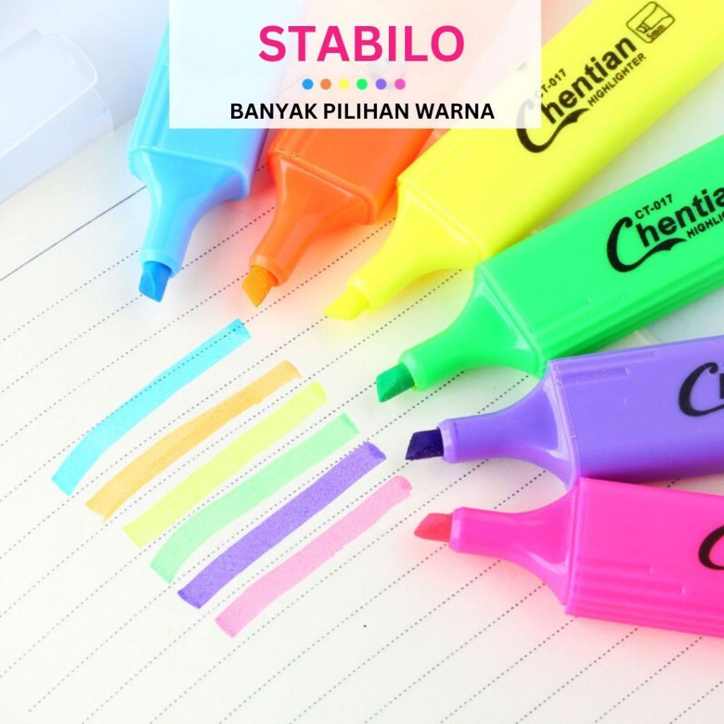 

JB - Stabilo Highlighter Spidol Penanda Warna Warni Neon Sekolah Kantor STY7005
