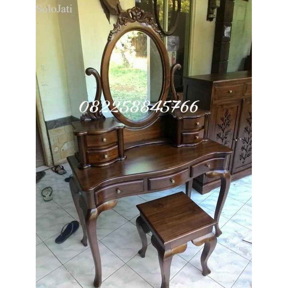 

Mebel Kayu Jati Jepara Tolet Ukir Meja Rias Meja Kursi Rias Model murah