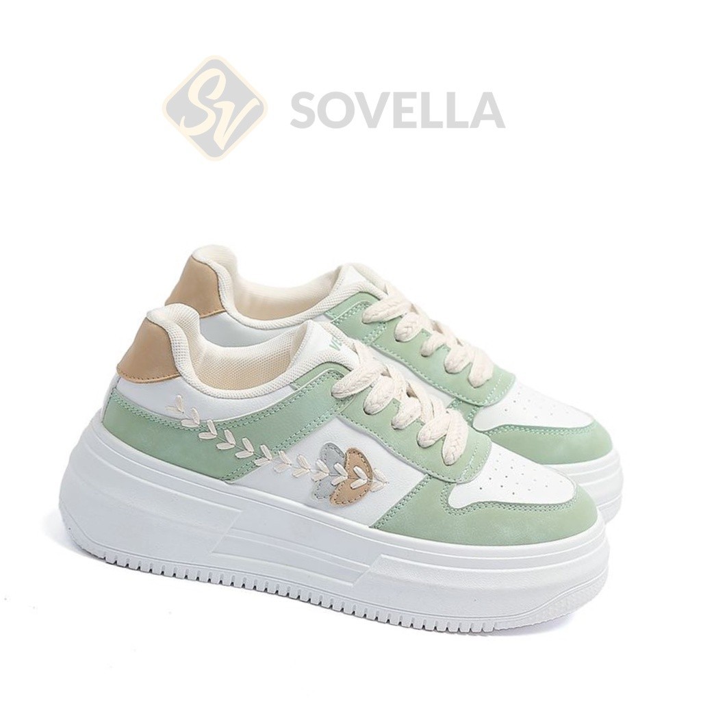 SOVELLA Havana Sepatu Sneakers Tali Simpel Kulit Wanita