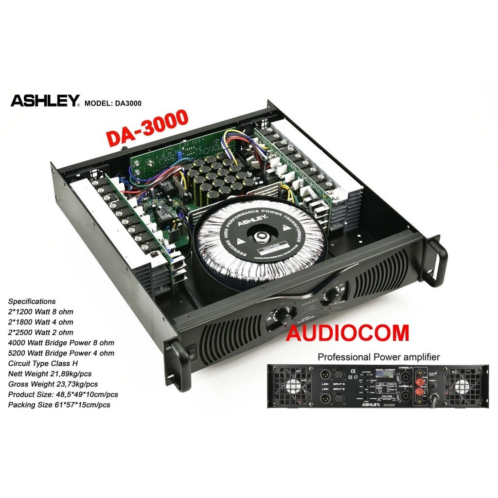 power Amplifier Ashley DA3000 original amplifier Ashley DA 3000 Class H