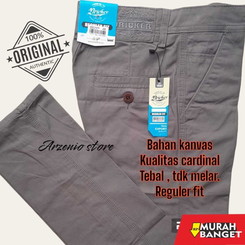 Joggerhit Terbaru- Celana Panjang Pria Chinos Bahan Kanvas Cardinal Premium Original 100% Merk Dricker Lacost Big Size Jumbo 27 Sampai 39