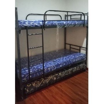 ranjang susun besi + ranjang sorong + 3 busa super tempat tidur tingkat paket 3 busa free ongkir