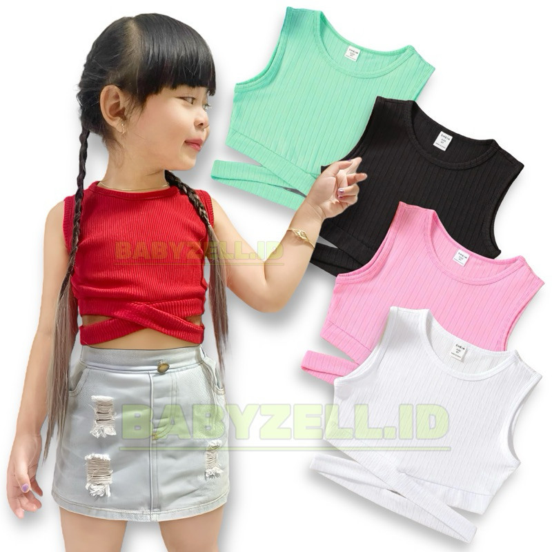 BAJU ANAK PEREMPUAN CROSSWAIST RIB TANKTOP ATASAN ANAK PEREMPUAN USIA 1-10 tahun