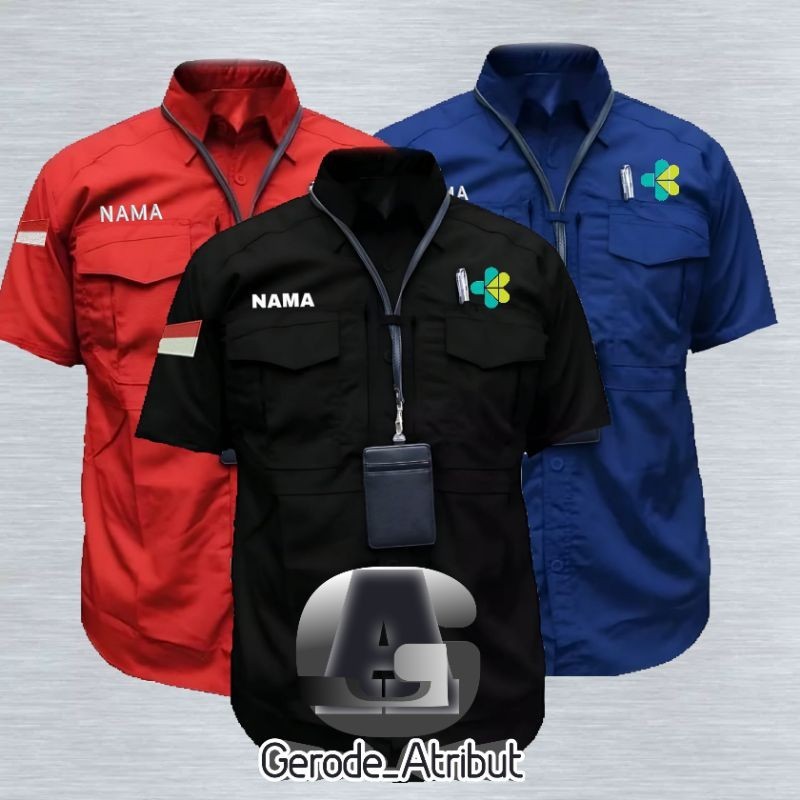 kemeja kemenkes baju kemeja kemenkes seragam kemenkes tanggan pendek