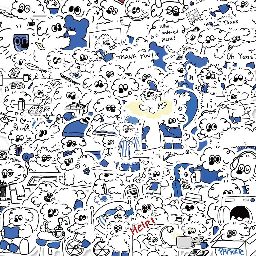 

PROMO25pcs Stiker Anjing Nakal Dihiasi Dengan Indah Akun Tangan Cangkir Air notebook Dekoratif Tahan Air Stiker hello.nuza