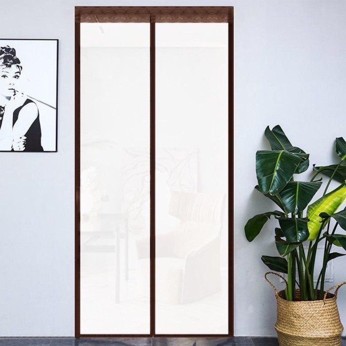 Aanjani Tirai Magnet 90x210cm / Tirai Pintu Magnet ruang AC / Anti Nyamuk - Transparan