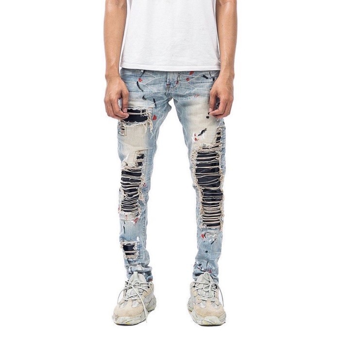 H1 leather patch - Creme Monett - Celana Jeans