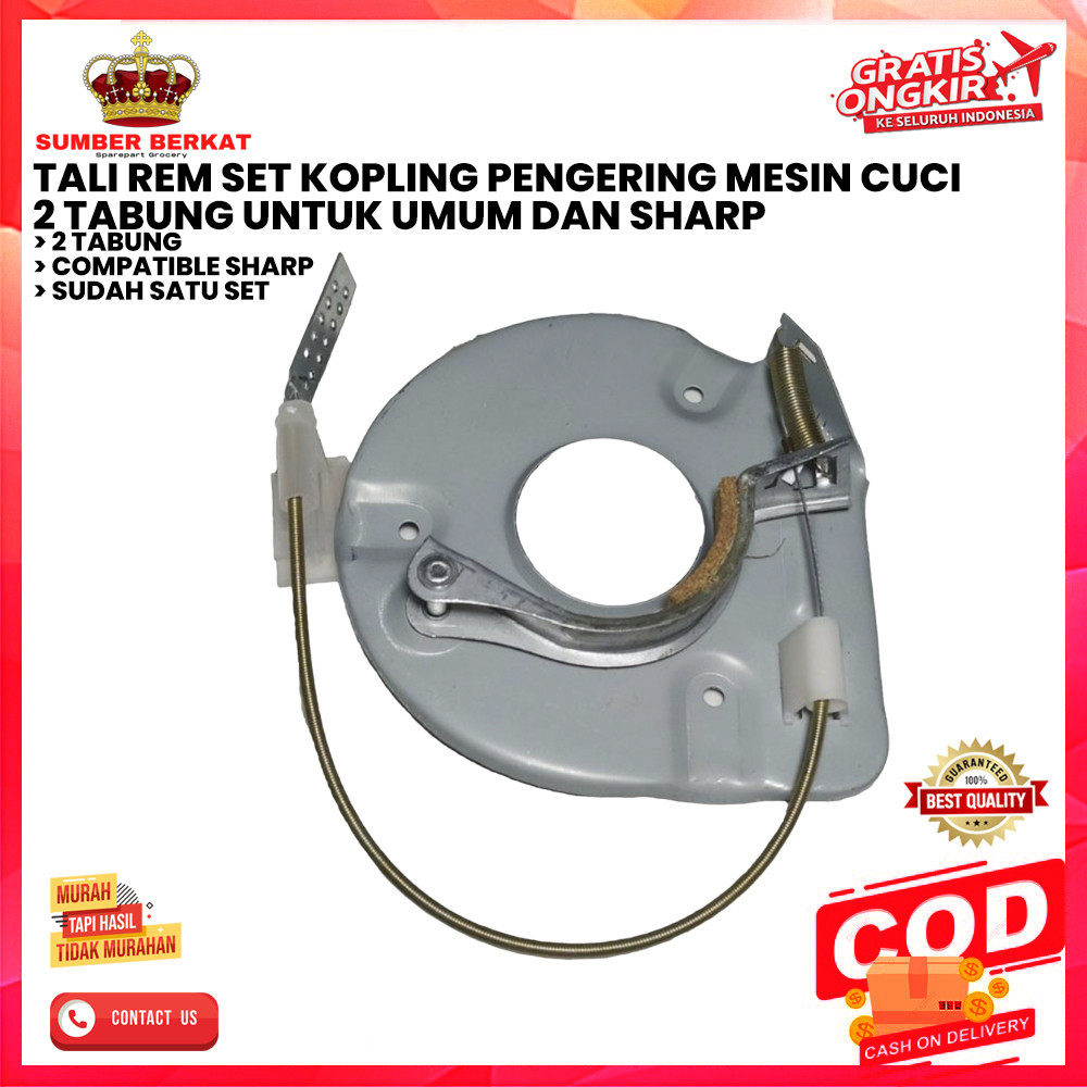 TALI REM SET KOPLING PENGERING MESIN CUCI 2 TABUNG UNTUK UMUM DAN SHARP