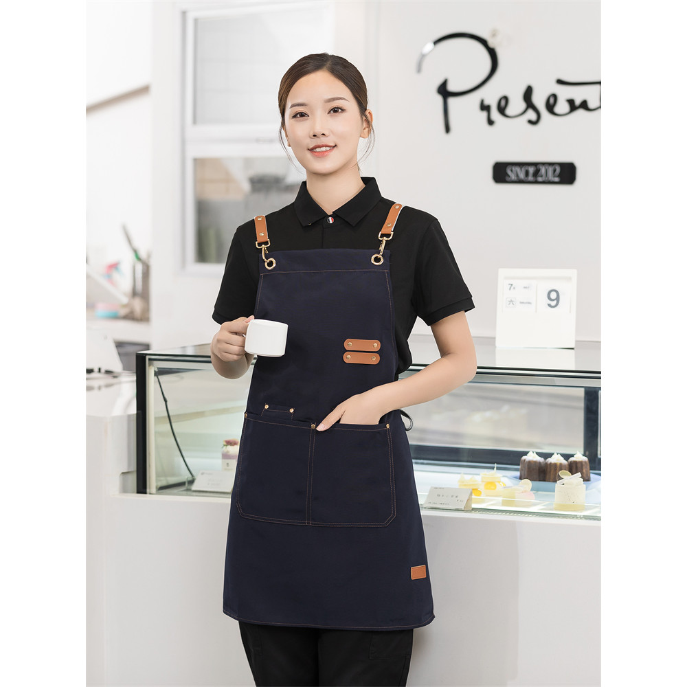 Celemek Masak / Apron Dapur Anti Air dengan Kantong / Apron cafe/ apron barista