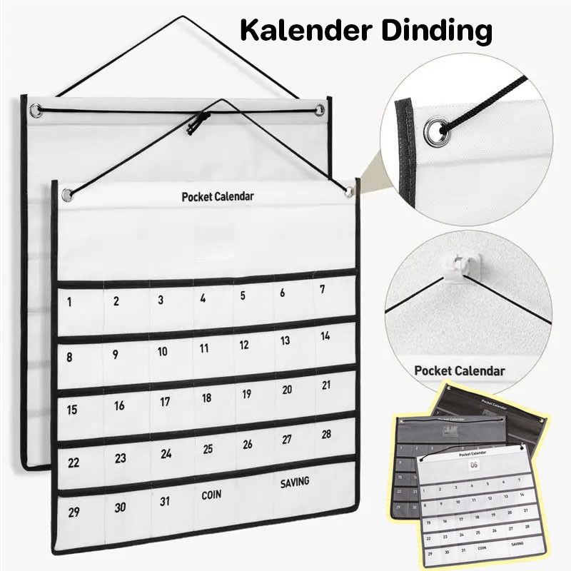 

Pocket Calendar Fabric Kalender Dinding Aesthetic Calendar Tas Penyimpanan Kalender Yang Dipasang Di Dinding