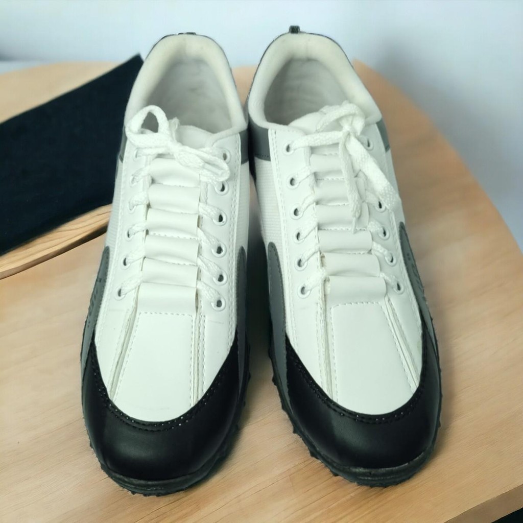 BAHAQI - Sepatu Sneakers Pria Stadium Putih & Hijau Round Toe Kasual Casual Shoes Tanpa Hak Hak Datar Musim panas Musim dingin