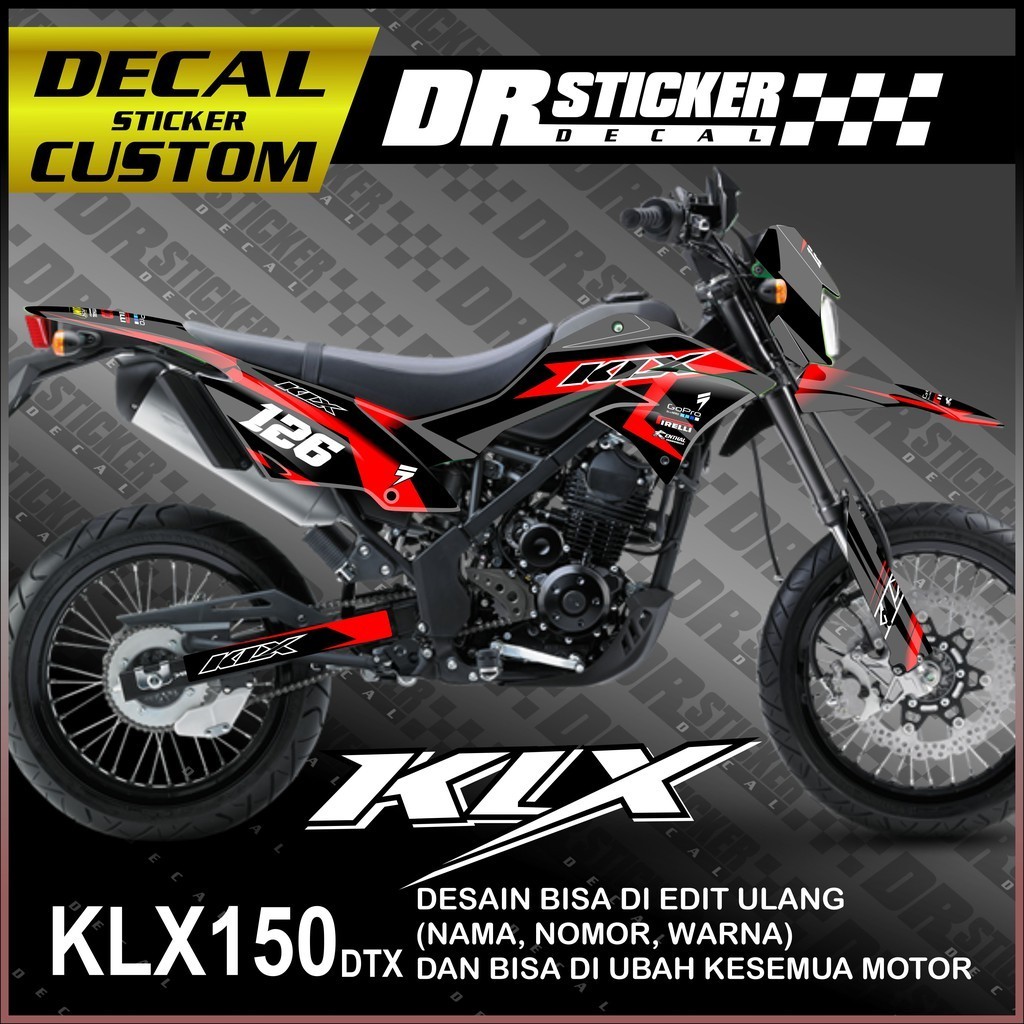 Decal Sticker KlX 150 D'tracker Desain Racing Decal Full Body Dtracker