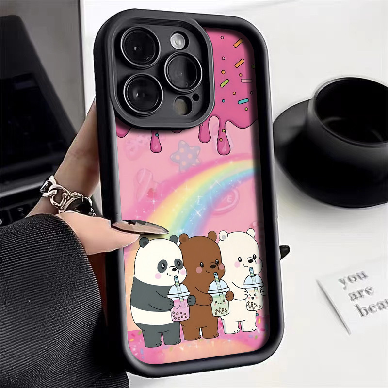 Rainbow Bear Case Samsung A05 A05S A25 A15 4G 5G Rainbow Cartoon Style Cute Bear Silicone TPU Soft C