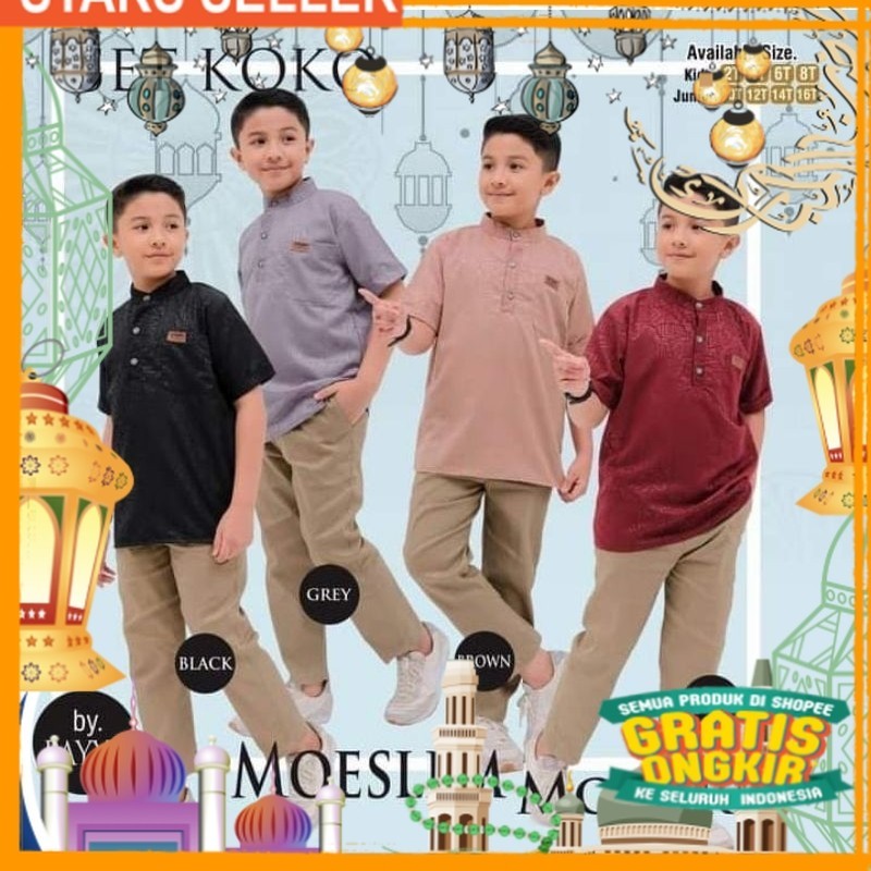 Set Koko Moeslem Modern payyo kids setelan koko kemko muslim modern payyo kids/ Pink Dusty Fanta Mer