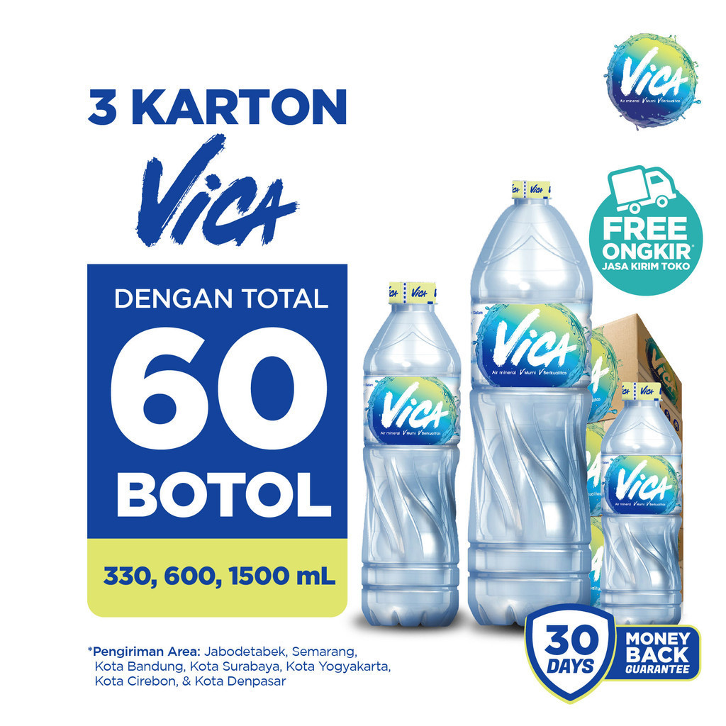

Paket 3 Karton ViCA Mix Varian (330mL, 600mL, 1500mL) isi 60 botol