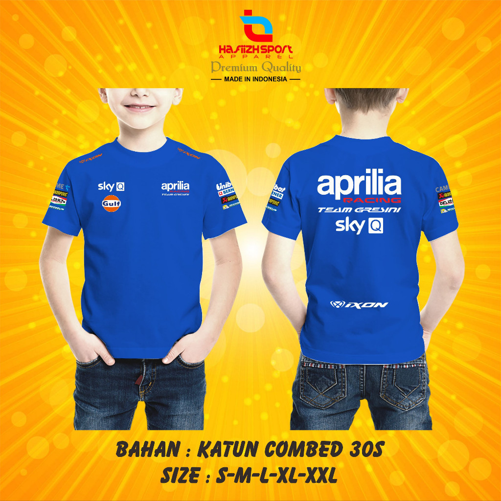 Kaos Baju Anak Racing Team Aprilia Gresini MotoGp Premium