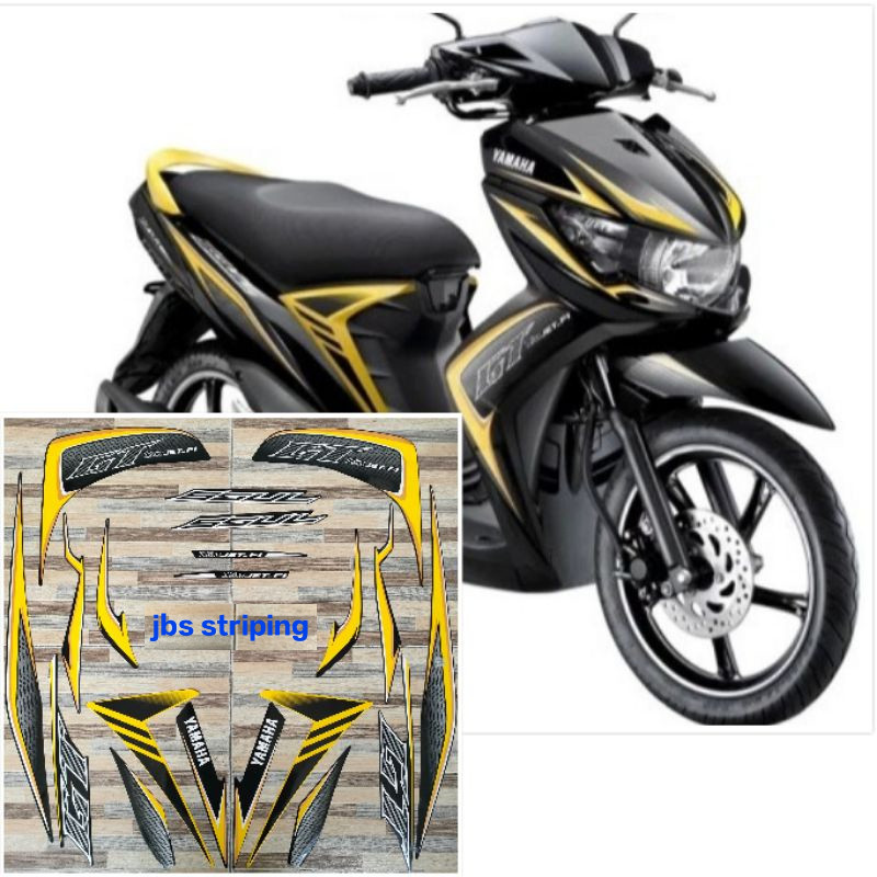 Stiker mio Striping Yamaha Mio soul GT street 115 kuning tahun 2013 2014