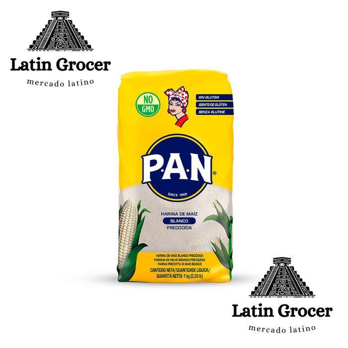 

Harina PAN Corn Flour White 1kg Masa de Arepa, Empanadas Venezuela